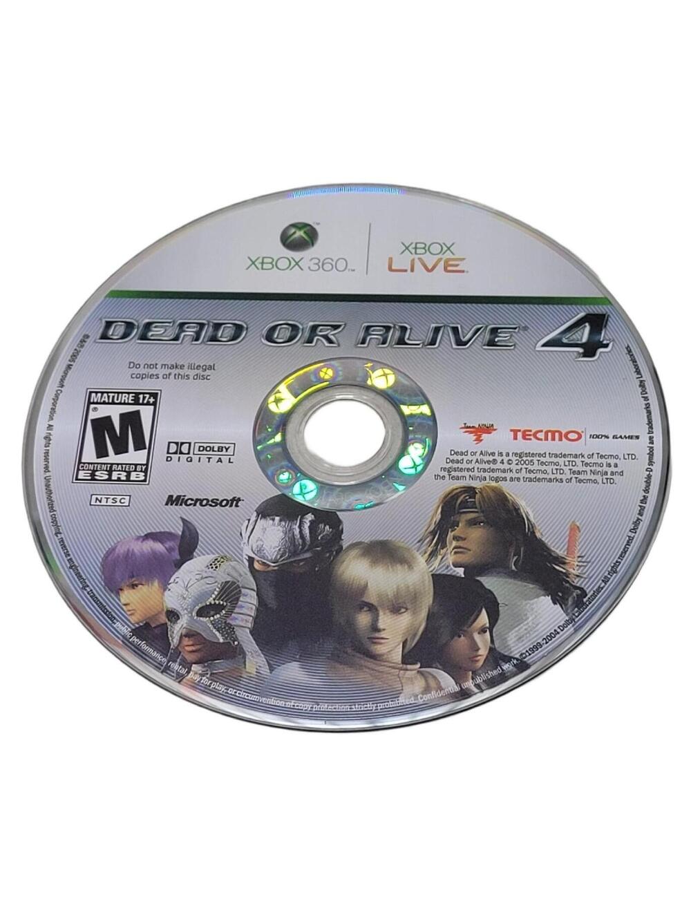 Dead or Alive 4 (Microsoft Xbox 360, 2005) Disc Only Tested